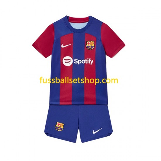 Günstige Fußball Trikotsatz FC Barcelona Kinder Heimtrikot 2023-2024 Kurzarm