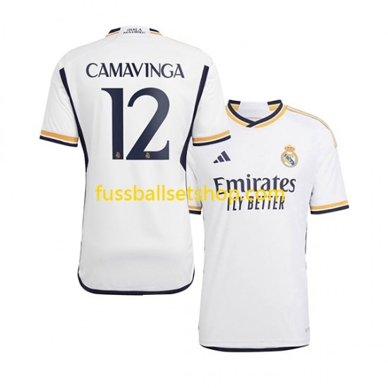 Günstige Fußball Trikotsatz Real Madrid Camavinga 12 Herren Heimtrikot 2023-2024 Kurzarm