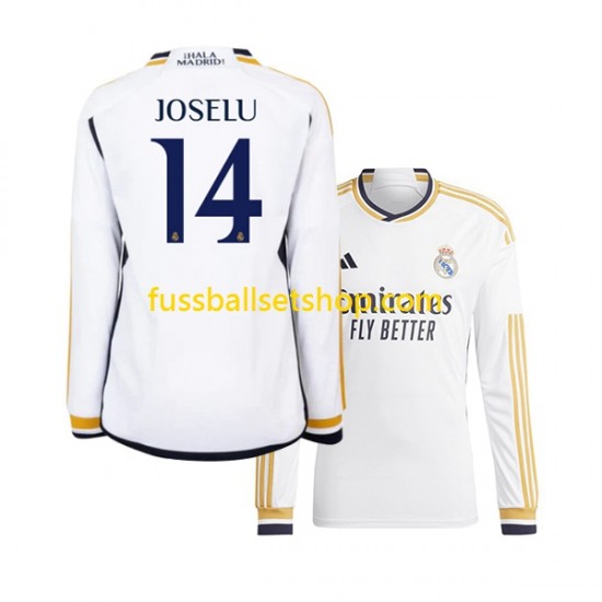 Günstige Fußball Trikotsatz Real Madrid JOSELU 14 Herren Heimtrikot 2023-2024 Langarm