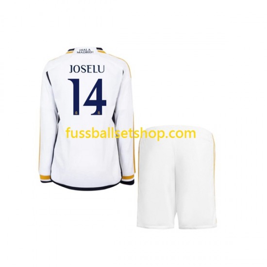 Günstige Fußball Trikotsatz Real Madrid JOSELU 14 Kinder Heimtrikot 2023-2024 Langarm