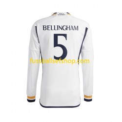 Günstige Fußball Trikotsatz Real Madrid Jude Bellingham 5 Herren Heimtrikot 2023-2024 Langarm