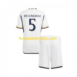 Günstige Fußball Trikotsatz Real Madrid Jude Bellingham 5 Kinder Heimtrikot 2023-2024 Kurzarm