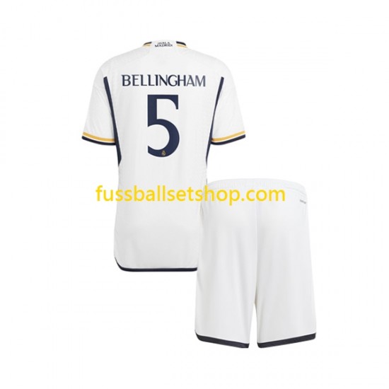 Günstige Fußball Trikotsatz Real Madrid Jude Bellingham 5 Kinder Heimtrikot 2023-2024 Kurzarm