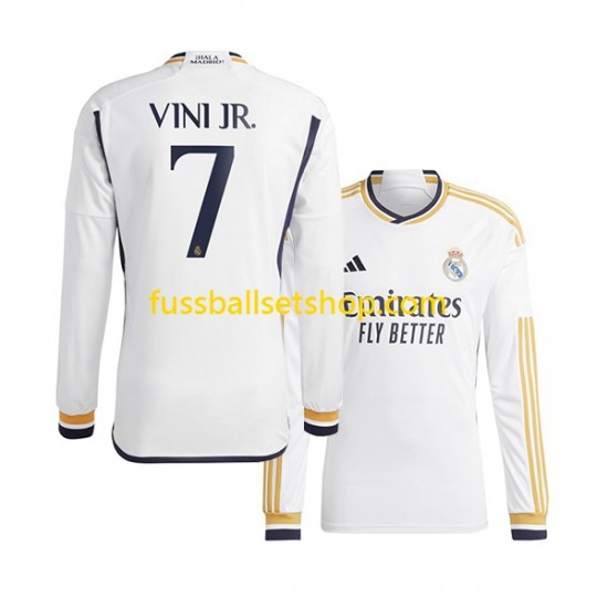 Günstige Fußball Trikotsatz Real Madrid Vinicius Junior 7 Herren Heimtrikot 2023-2024 Langarm