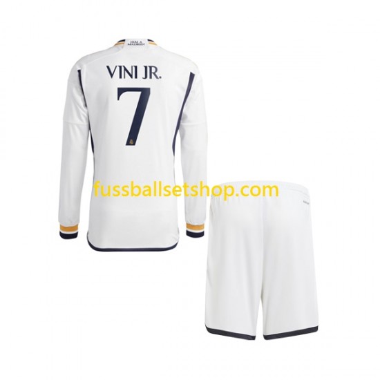 Günstige Fußball Trikotsatz Real Madrid Vinicius Junior 7 Kinder Heimtrikot 2023-2024 Langarm