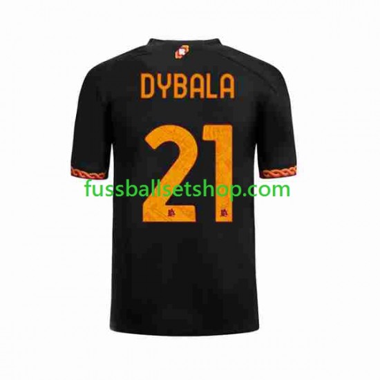 Günstige Fußball Trikotsatz AS Rom Paulo Dybala 21 Herren Ausweichtrikot 2023-2024 Kurzarm