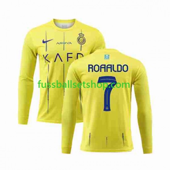 Günstige Fußball Trikotsatz Al-Nassr Ronaldo 7 Herren Heimtrikot 2023-2024 Langarm