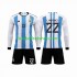 Günstige Fußball Trikotsatz Argentinien 3 Stars Lautaro Martinez 22 Kinder Heimtrikot World Cup 2022 Langarm