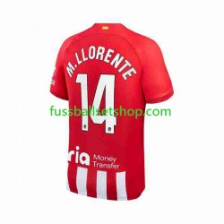 Günstige Fußball Trikotsatz Atlético Madrid 2 Marcos Llorente 14 Herren Heimtrikot 2023-2024 Kurzarm