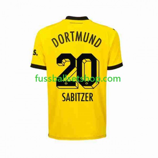 Günstige Fußball Trikotsatz Borussia Dortmund Marcel Sabitzer 20 Herren Heimtrikot 2023-2024 Kurzarm