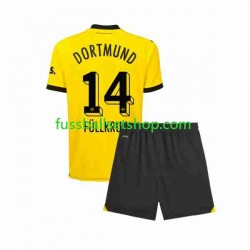 Günstige Fußball Trikotsatz Borussia Dortmund Niclas Fullkrug 14 Kinder Heimtrikot 2023-2024 Kurzarm