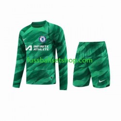 Günstige Fußball Trikotsatz Chelsea Torwart Kinder Ausweichtrikot 2023-2024 Langarm