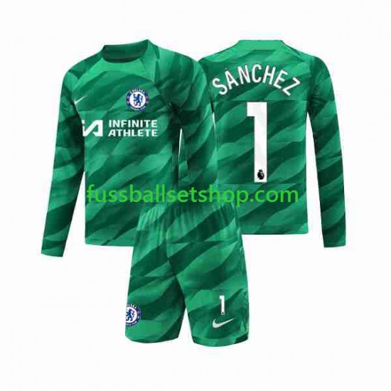 Günstige Fußball Trikotsatz Chelsea Robert Sanchez 1 Torwart Kinder Ausweichtrikot 2023-2024 Langarm