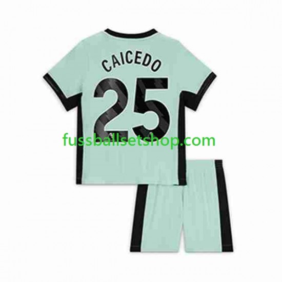 Günstige Fußball Trikotsatz Chelsea Moises Caicedo 25 Kinder Ausweichtrikot 2023-2024 Kurzarm