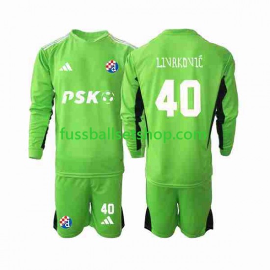 Günstige Fußball Trikotsatz Dinamo Zagreb Livakovic 40 Torwart Kinder Heimtrikot 2023-2024 Langarm
