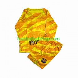 Günstige Fußball Trikotsatz FC Barcelona Torwart Kinder Viertestrikot 2023-2024 Langarm