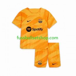 Günstige Fußball Trikotsatz FC Barcelona Torwart Kinder Viertestrikot 2023-2024 Kurzarm
