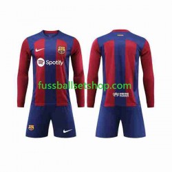 Günstige Fußball Trikotsatz FC Barcelona Kinder Heimtrikot 2023-2024 Langarm