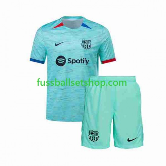 Günstige Fußball Trikotsatz FC Barcelona Kinder Ausweichtrikot 2023-2024 Kurzarm