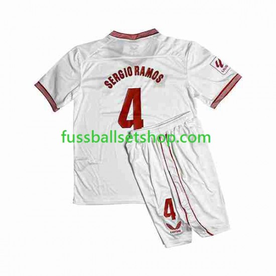 Günstige Fußball Trikotsatz FC Sevilla Sergio Ramos 4 Kinder Heimtrikot 2023-2024 Kurzarm