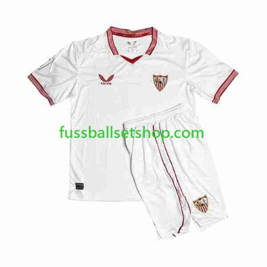 Günstige Fußball Trikotsatz FC Sevilla Sergio Ramos 4 Kinder Heimtrikot 2023-2024 Kurzarm
