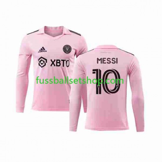 Günstige Fußball Trikotsatz Inter Miami Lionel Messi 10 Herren Heimtrikot 2023-2024 Langarm
