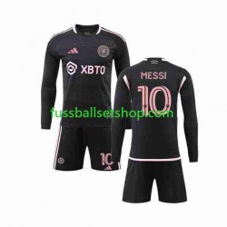 Günstige Fußball Trikotsatz Inter Miami Lionel Messi 10 Kinder Auswärtstrikot 2023-2024 Langarm