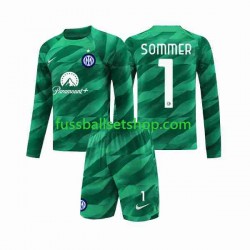Günstige Fußball Trikotsatz Inter Mailand Sommer 1 Torwart Kinder Auswärtstrikot 2023-2024 Langarm