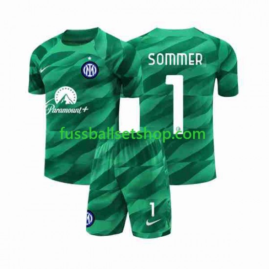 Günstige Fußball Trikotsatz Inter Mailand Sommer 1 Torwart Kinder Auswärtstrikot 2023-2024 Kurzarm
