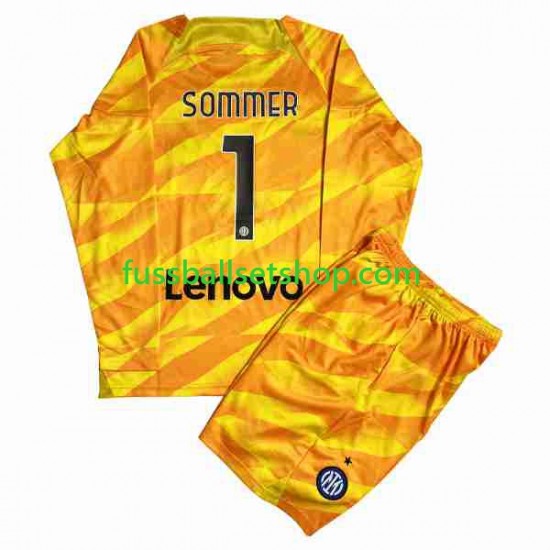 Günstige Fußball Trikotsatz Inter Mailand Sommer 1 Torwart Kinder Heimtrikot 2023-2024 Langarm