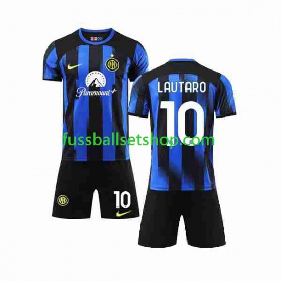 Günstige Fußball Trikotsatz Inter Mailand Lautaro Martinez 10 Kinder Heimtrikot 2023-2024 Kurzarm