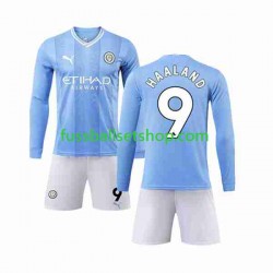 Günstige Fußball Trikotsatz Manchester City Haaland 9 Kinder Heimtrikot 2023-2024 Langarm