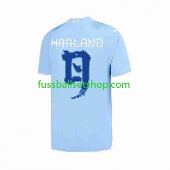 Günstige Fußball Trikotsatz Manchester City Haaland 9 Special Printing Herren Heimtrikot 2023-2024 Kurzarm