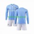 Günstige Fußball Trikotsatz Manchester City Kinder Heimtrikot 2023-2024 Langarm