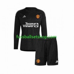 Günstige Fußball Trikotsatz Manchester United Torwart Kinder Ausweichtrikot 2023-2024 Langarm