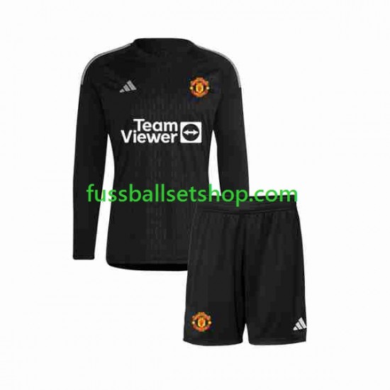 Günstige Fußball Trikotsatz Manchester United Torwart Kinder Ausweichtrikot 2023-2024 Langarm