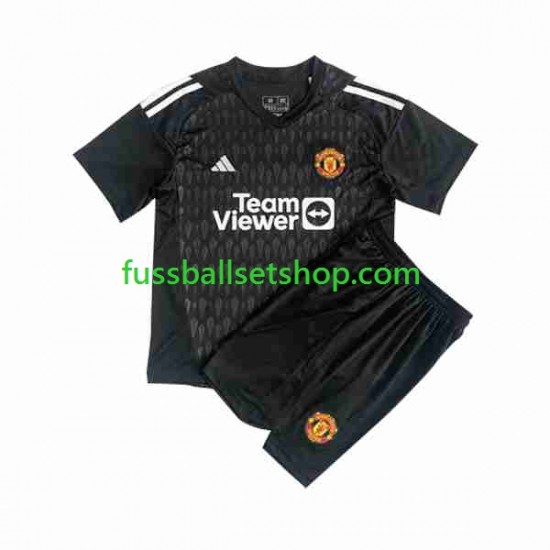 Günstige Fußball Trikotsatz Manchester United Torwart Kinder Ausweichtrikot 2023-2024 Kurzarm