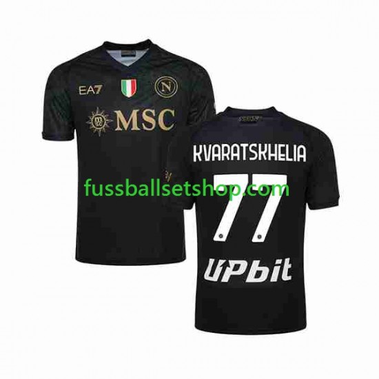 Günstige Fußball Trikotsatz SSC Neapel KVARATSKHELIA 77 Herren Ausweichtrikot 2023-2024 Kurzarm
