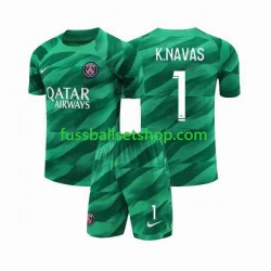 Günstige Fußball Trikotsatz Paris Saint-Germain K.NAVAS 1 Torwart Kinder Heimtrikot 2023-2024 Kurzarm