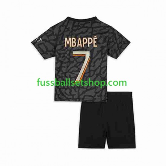 Günstige Fußball Trikotsatz Paris Saint-Germain Mbappé Kylian 7 Kinder Ausweichtrikot 2023-2024 Kurzarm
