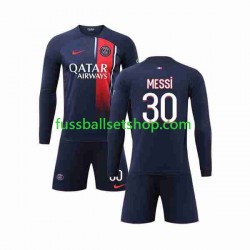 Günstige Fußball Trikotsatz Paris Saint-Germain Lionel Messi 30 Kinder Heimtrikot 2023-2024 Langarm