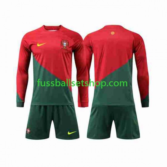 Günstige Fußball Trikotsatz Portugal Kinder Heimtrikot World Cup 2022 Langarm