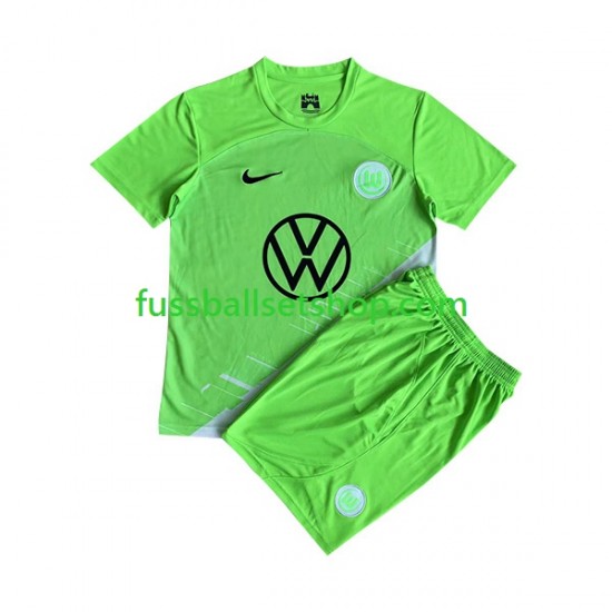 Günstige Fußball Trikotsatz VfL Wolfsburg Kinder Heimtrikot 2023-2024 Kurzarm
