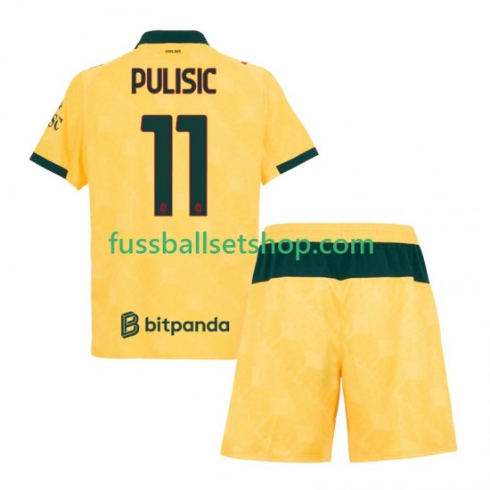 Günstige Fußball Trikotsatz AC Mailand Christian Pulisic 11 Kinder Ausweichtrikot 2025-2026 Kurzarm
