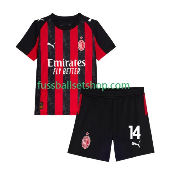 Günstige Fußball Trikotsatz AC Mailand Modrić Luca 14 Kinder Heimtrikot 2025-2026 Kurzarm