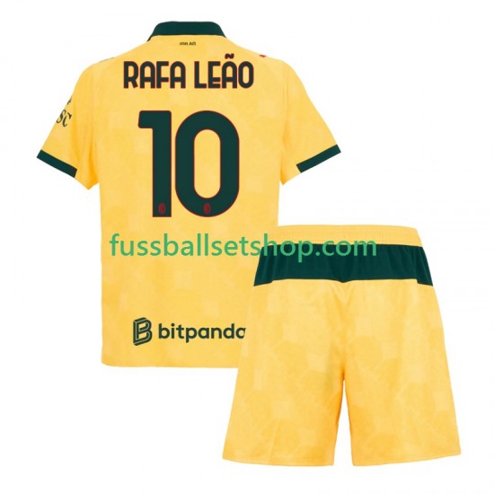 Günstige Fußball Trikotsatz AC Mailand Rafael Leao 10 Kinder Ausweichtrikot 2025-2026 Kurzarm