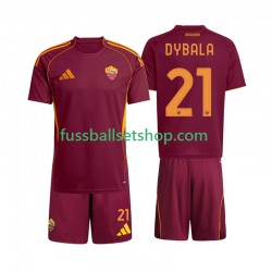 Günstige Fußball Trikotsatz AS Rom Dybala 21 Kinder Heimtrikot 2025-2026 Kurzarm