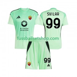 Günstige Fußball Trikotsatz AS Rom Mile Svilar 99 Torwart Kinder Auswärtstrikot Viertestrikot 2025-2026 Kurzarm