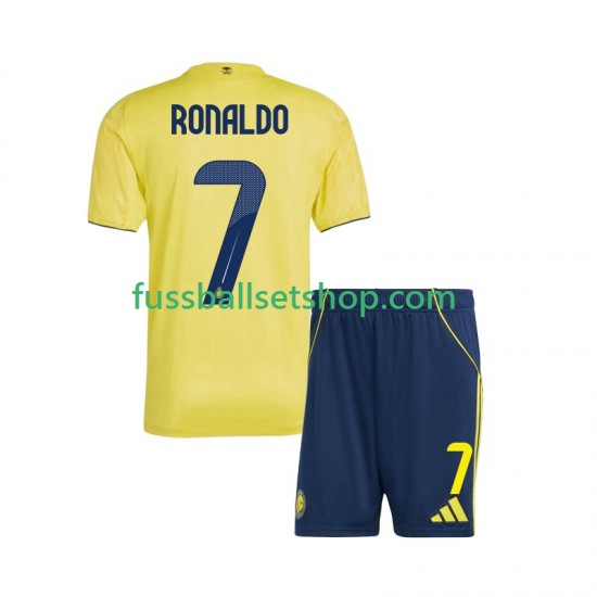 Günstige Fußball Trikotsatz Al Nassr Cristiano Ronaldo 7 Kinder Heimtrikot 2025-2026 Kurzarm