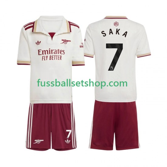 Günstige Fußball Trikotsatz Arsenal Bukayo Saka 7 Kinder Ausweichtrikot 2025-2026 Kurzarm